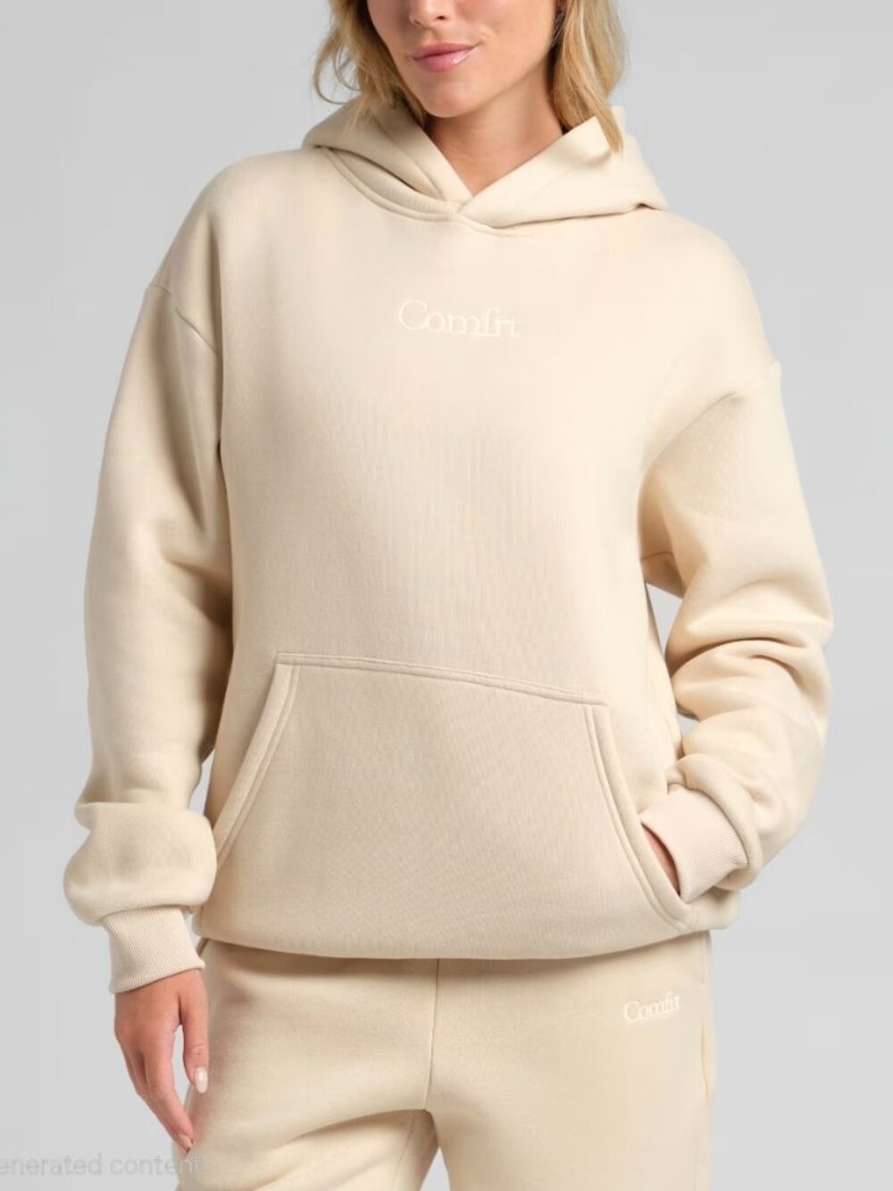 Comfrt Signature Hoodie - Bone - Size M - KJHU01